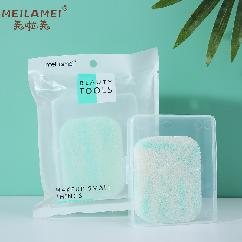 Meramei fábrica al por mayor serie refrescante Big Face lavado de cara puff lavado y herramientas de baño de limpieza facial puff B500
