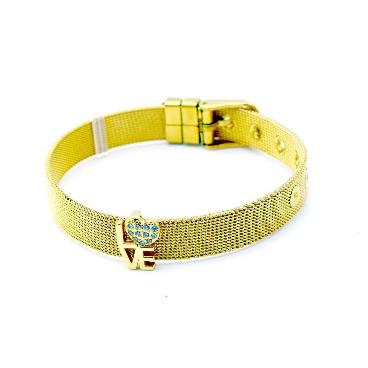 copper watch strap stainless steel with zircon