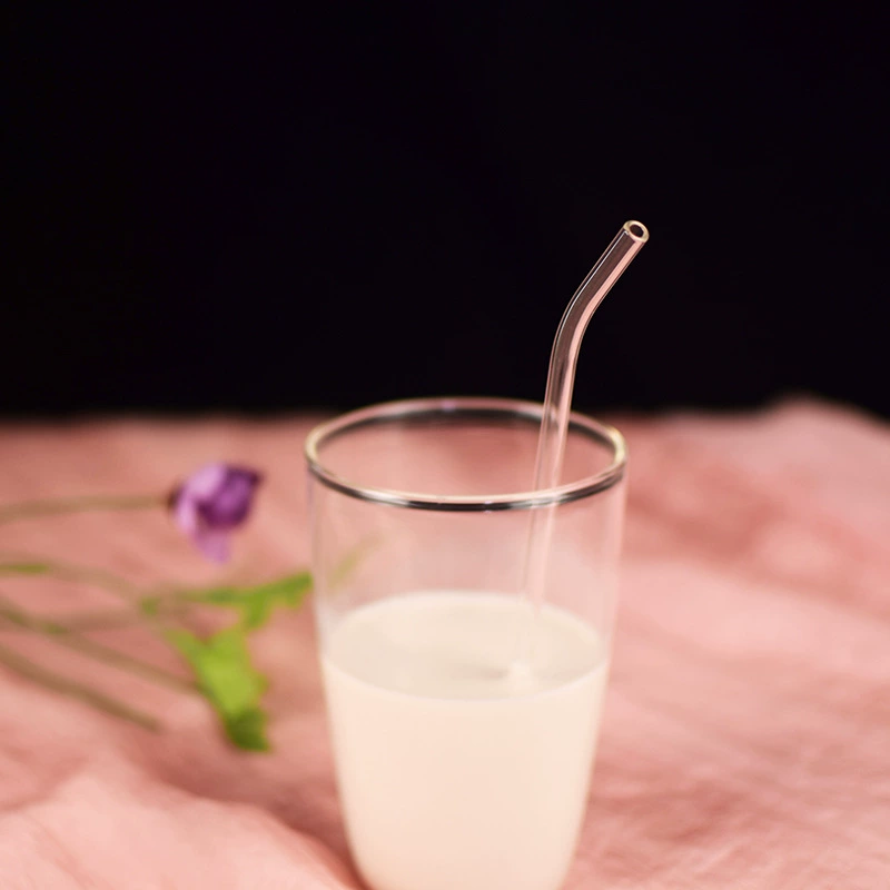 Прозрачное экологическое стекло, изогнутая труба, солома, 0.6×20 см