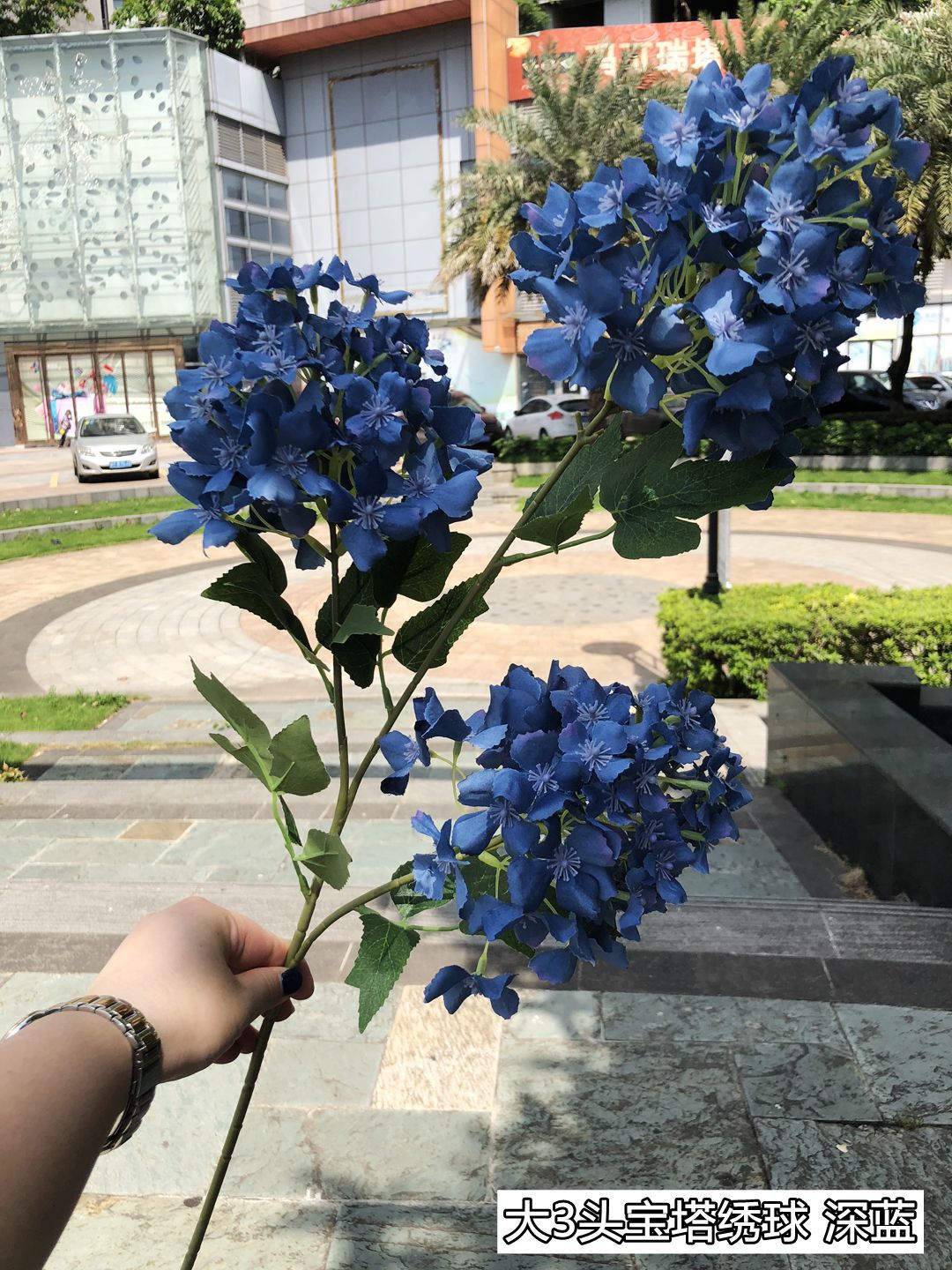 3-cabeza pagoda Hortensia azul oscuro