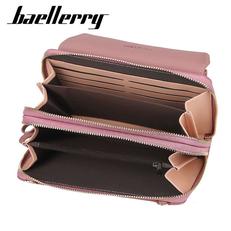 Длинный кошелек Baellerry с молнией, вместительный модный универсальный кошелек через плечо