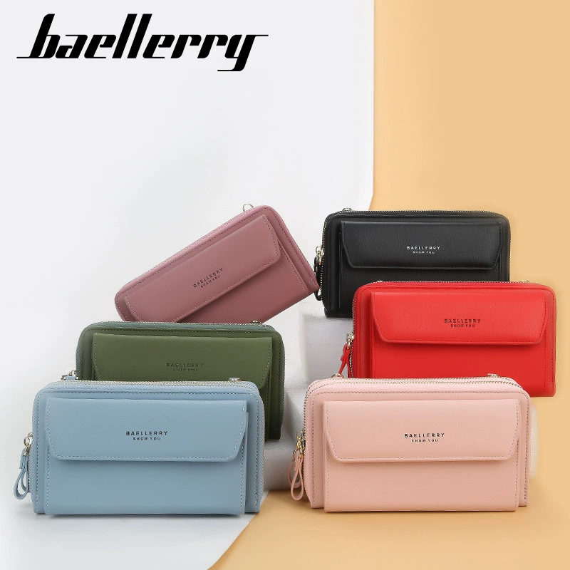 Длинный кошелек Baellerry с молнией, вместительный модный универсальный кошелек через плечо