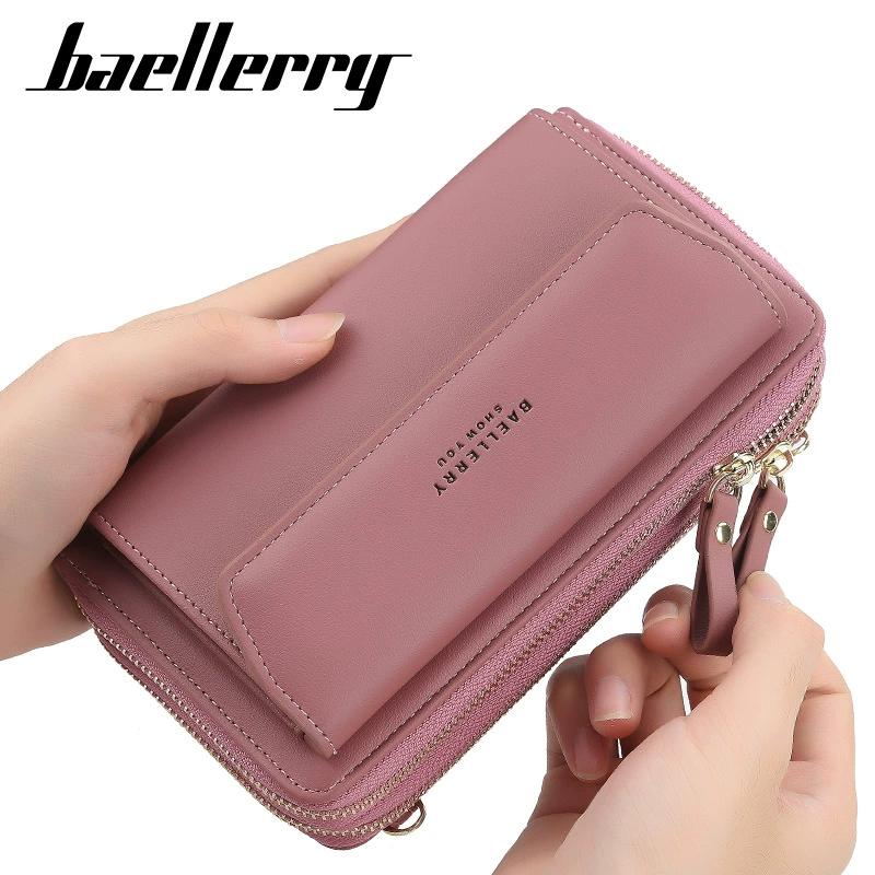 Длинный кошелек Baellerry с молнией, вместительный модный универсальный кошелек через плечо