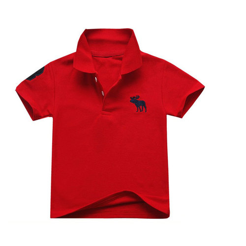 Children's summer lapel T-shirt boys and girls pure cotton polo shirt short-sleeved children's half-sleeved baby casual top