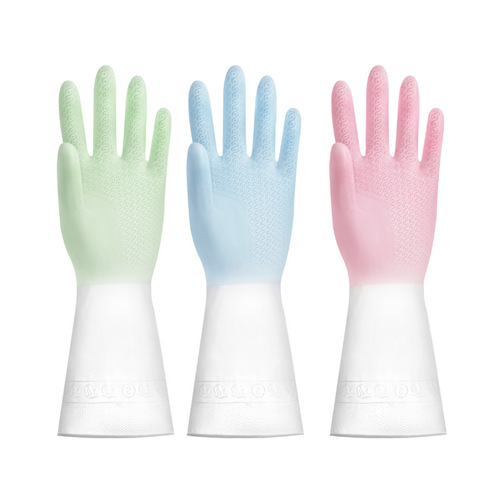Dishwashing gloves wholesale waterproof single-layer kitchen dishwashing home four-season laundry thin housekeeping cleaning rubber gloves