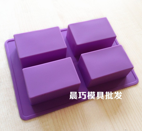 Supply silicone cake mold, 4-connected rectangular handmade soap mold, four-hole rectangular grid mold, right-angled square