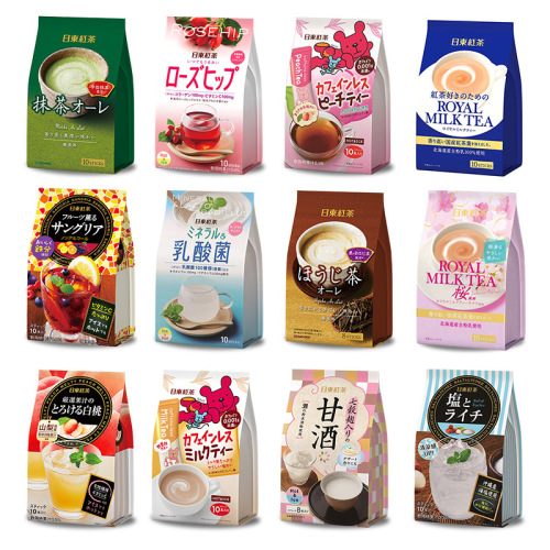 Japan imported Nitto black tea Hokkaido Royal Original Nitto milk tea powder instant winter and summer hot and cold drinks