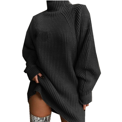 Autumn/Winter New Arrival Wish Knit Sweater, Long-Sleeve, Half-Neck, Cardigan Style Dress