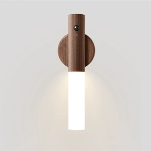 Smart physiological induction LED night light, wooden sconce for wardrobe, human sensor