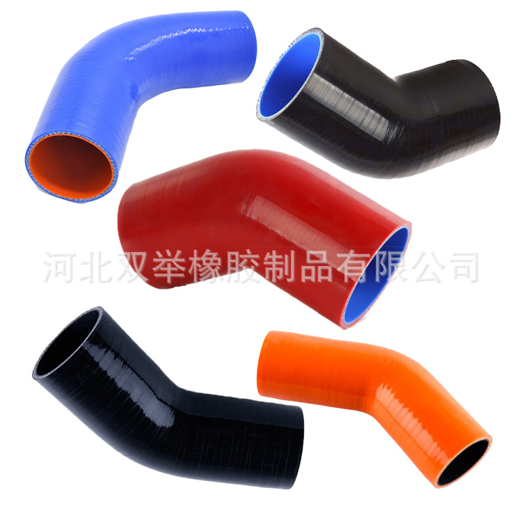 45度硅胶弯头彩色硅胶弯管 外贸改装车耐高温涡轮增压硅胶软管