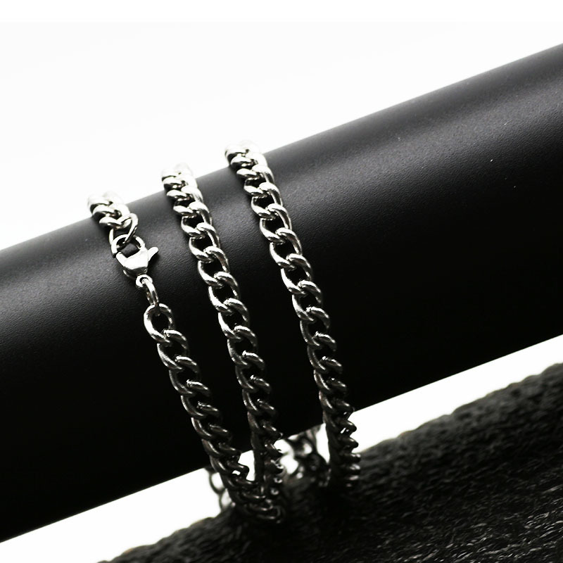 Edelstahl Cuban Twist Halskette Für Damen Und Herren_voghion.com