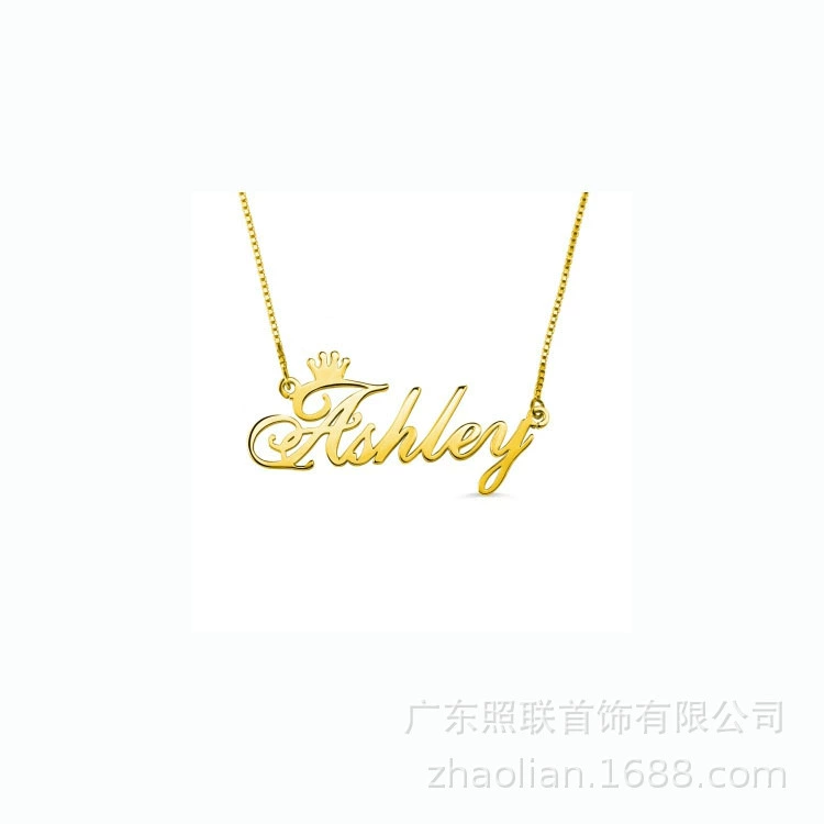 Легкое роскошное ожерелье с персонализированным именем и буквой, ювелирные изделия, европейское и американское трансграничное модное ожерелье с подвеской для интернет-знаменитостей