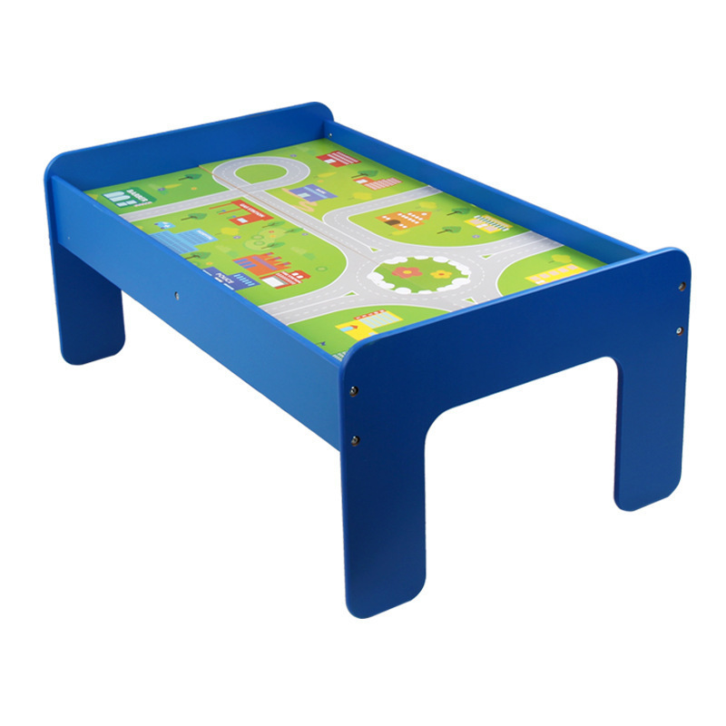 Mina de madera bloques construcción tren eléctrico modelo traje juguete para niños Parque atracciones montaje Mesa juego