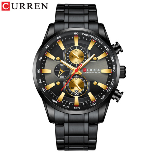 CURREN/Karen 8351 men's six-pin multi-function quartz watch waterproof round calendar watch foreign trade