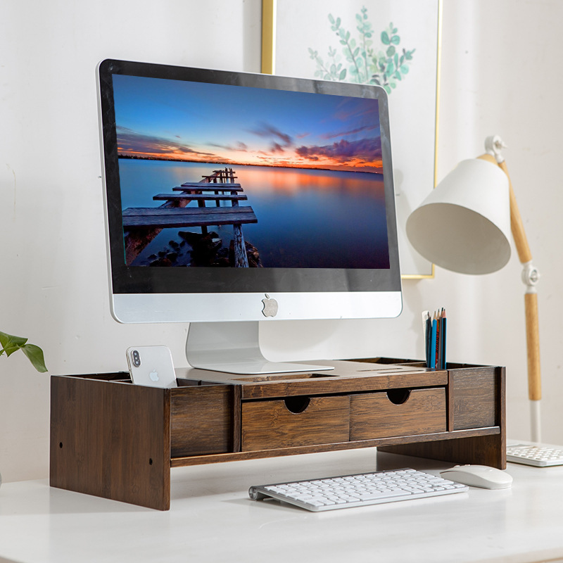 Yaouda monitor de pantalla la computadora de escritorio soporte de elevación extra grande rack de almacenamiento de escritorio