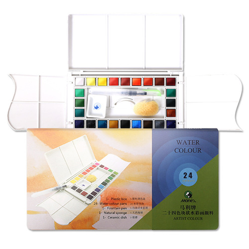Marley brand 48-color solid watercolor paint set 36-color 24-color portable tube-packed gouache paint wholesale