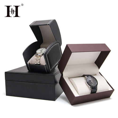 Yuanchang PU leather watch box flip watch box watch jewelry storage box watch jewelry wholesale packaging box