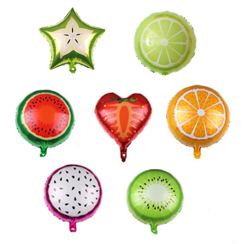 18寸水果铝膜气球 西瓜橙子草莓飘空气球 六一儿童节装饰布置气球