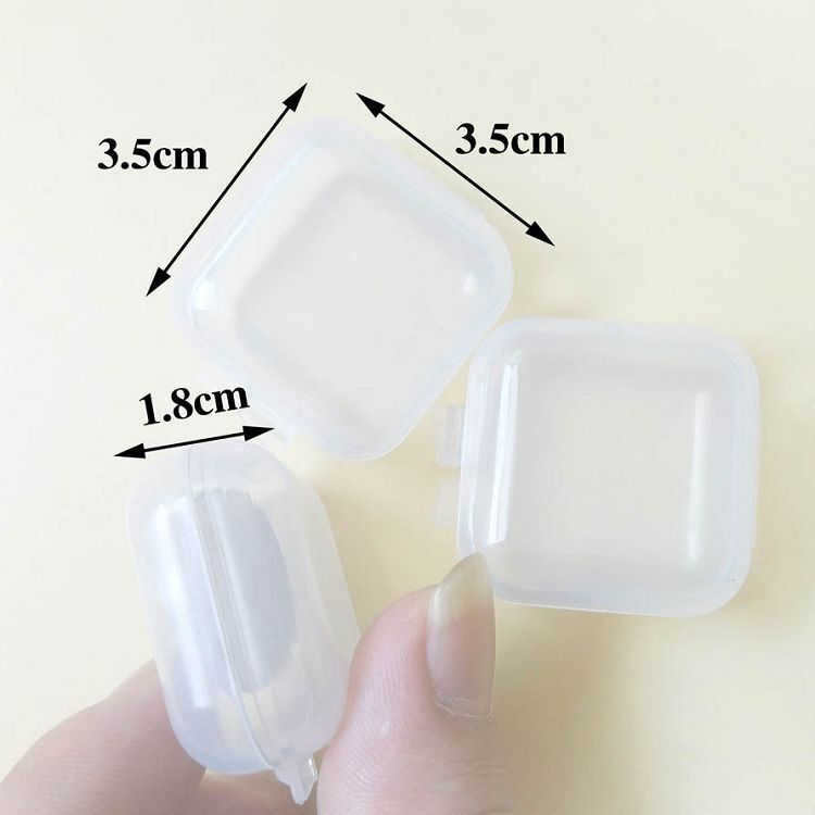 PP Plastic Earplug Accessories Pendant Transparent Mini Square Earrings Earrings Electronic Accessories Packaging Box 9999