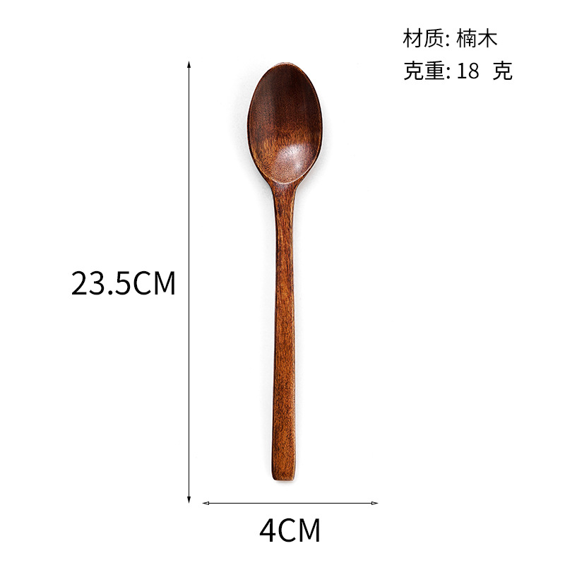 Nanmu Cuchara de madera pequeña con mango largo y corto Cuchara de sopa para niños japoneses Cuchara de miel Cuchara de café para mezclar Cuchara de cuchara de madera al por mayor