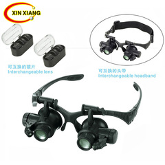 25 times LED light helmet-type circuit board clock precision instrument repair 4 kinds of magnification head-mounted magnifying glass hardcover version