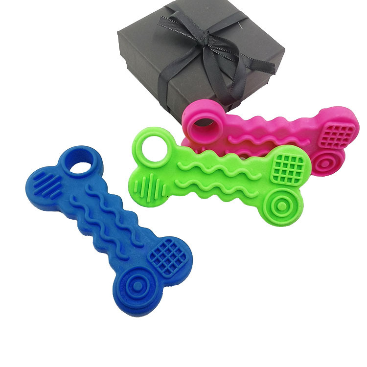 Amazon TPR sólido galleta limpieza molar curva hueso perro mascota mordedura de juguete suministro directo fábrica en stock