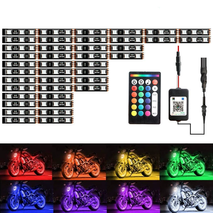 Новое приложение Bluetooth атмосферный свет светодиодный один перетащите 12 автомобилей RGB атмосферный свет мотоцикл модифицированный пульт дистанционного управления RF красочный