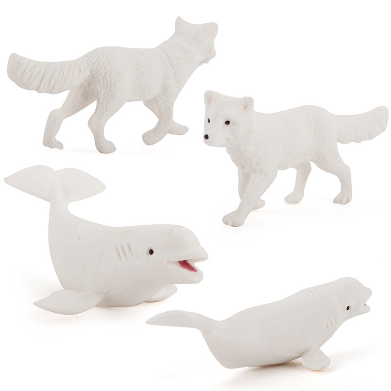Comercio exterior Venta caliente simulación Oso Polar zorro blanco sello blanco ballena modelo animal polar sólido mini decoración mano Oficina
