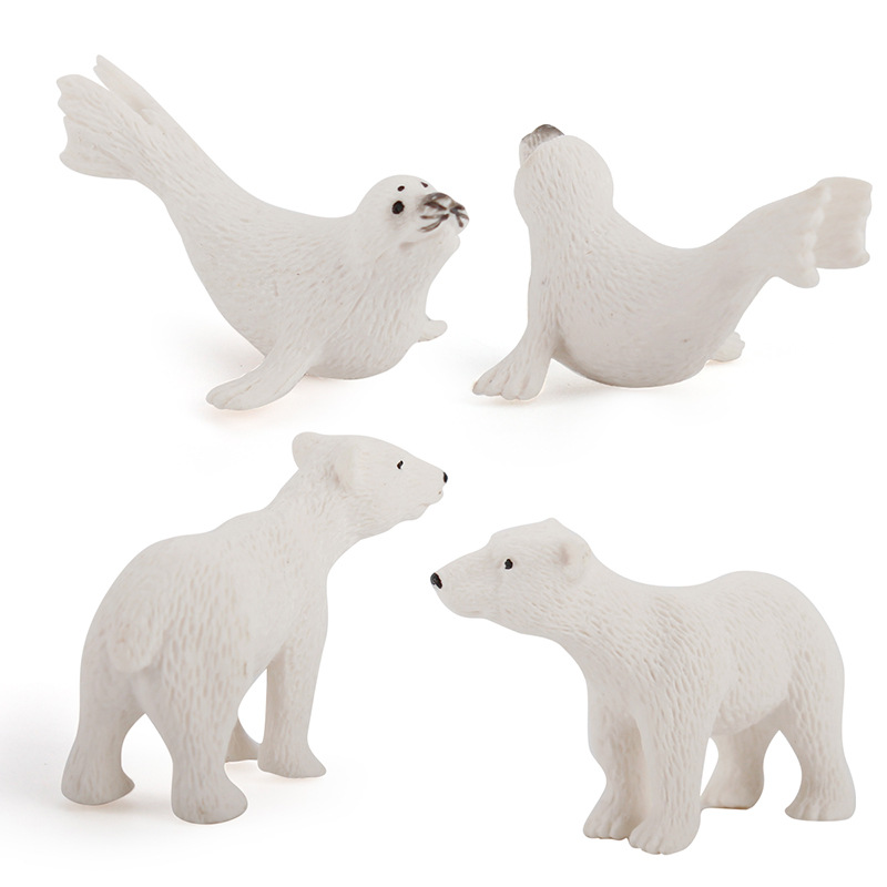 Comercio exterior Venta caliente simulación Oso Polar zorro blanco sello blanco ballena modelo animal polar sólido mini decoración mano Oficina