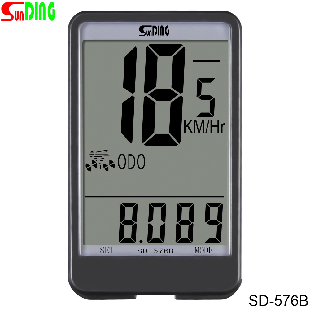 576b shundong sunding bicicleta código medidor con cable odómetro pantalla grande luminoso chino e inglés velocidad dispositivo cronómetro