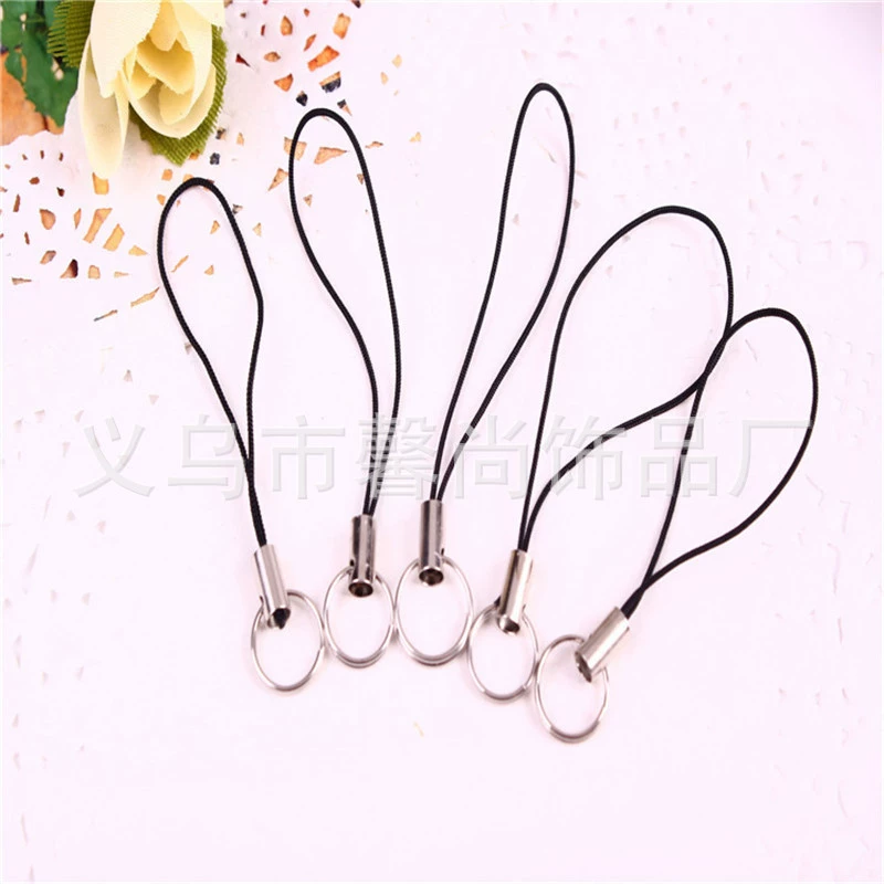 Оптовая Поставка 10 мм кольцо половина мобильный телефон талреп Мобильный телефон талреп черный полиэстер талреп Мобильный телефон цепь