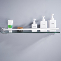 Cross-border direct supply glass storage rack bathroom wall-mounted wash and makeup vanity, no drilling space aluminum hanging accessories manufacturer