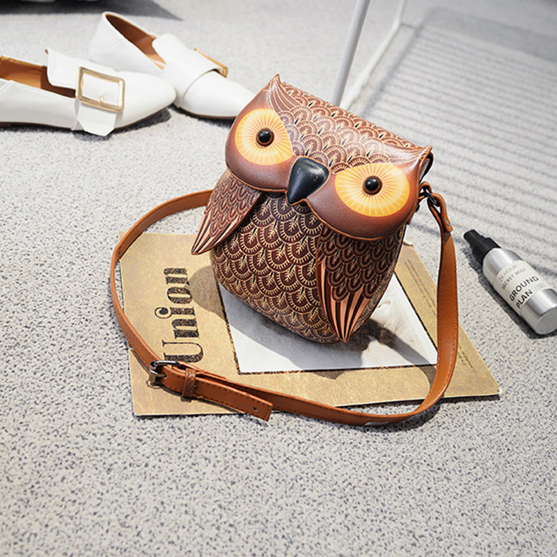 2023 autunno e inverno nuova moda borsa gattino cartone animato gufo borsa a tracolla borsa a tracolla stampa commercio estero piccola borsa_voghion.com