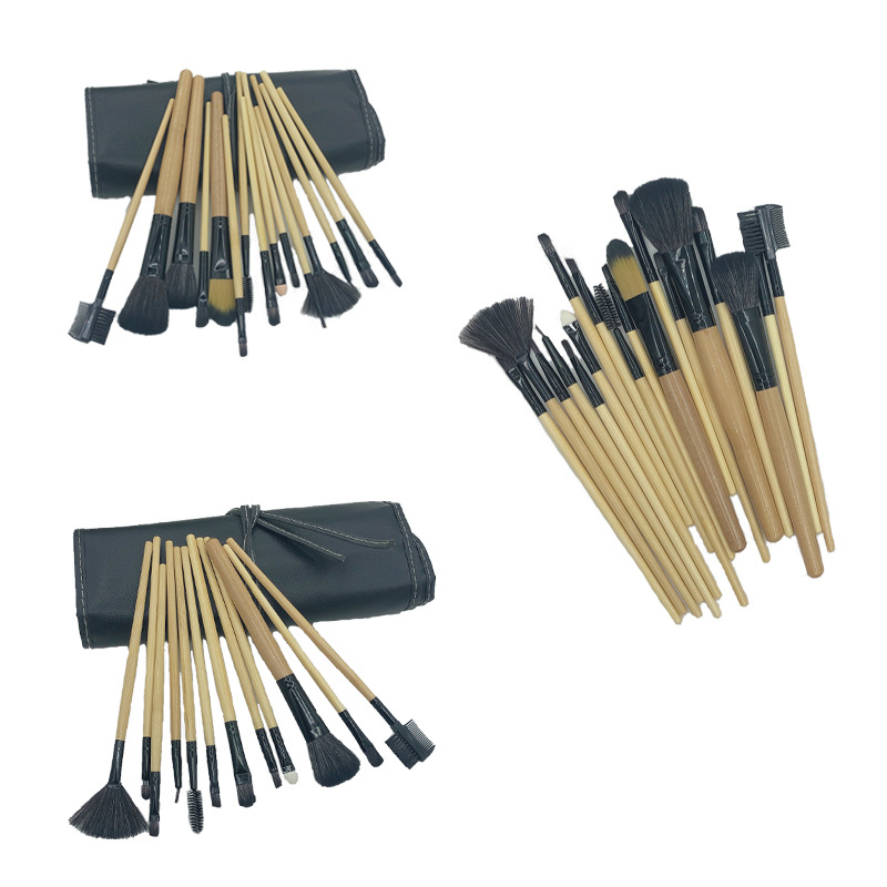 12 unids 15 unids 18 unids 24 unids 32 unids pinceles de maquillaje traje negro/Rosa/color de madera pinceles de maquillaje herramientas de belleza