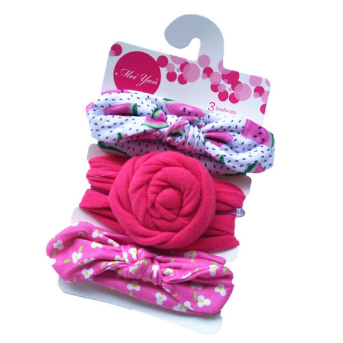 European and American baby headband three-piece set, baby snail knotted hair accessories, three-piece set of rabbit ear headbands for girls