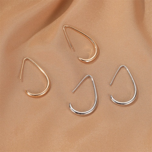 Cold style simple water drop earrings for women, personalized and versatile earrings, French hollow geometric earrings