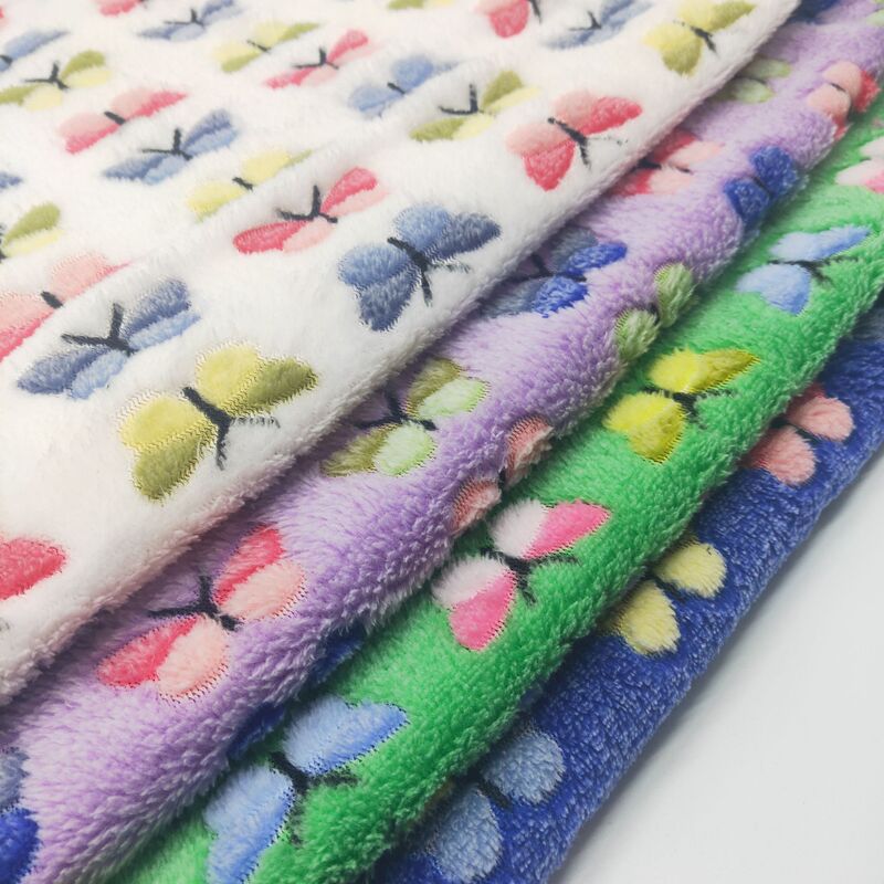 Factory direct supply clothing home textile shoes and hats luggage fabric butterfly flower offset printing double-sided coral fleece flannel fabric Factory direct supply clothing home textile shoes and hats luggage fabric butterfly flower offset printing double-sided coral fleece flannel fabric