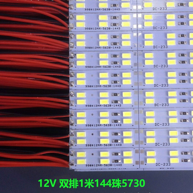 Светодиодная жесткая световая полоса 12 В двухрядная 5730 патч 1 метр 144 бусины 30 Вт Белый теплый белый натуральный белый желтый свет оптом