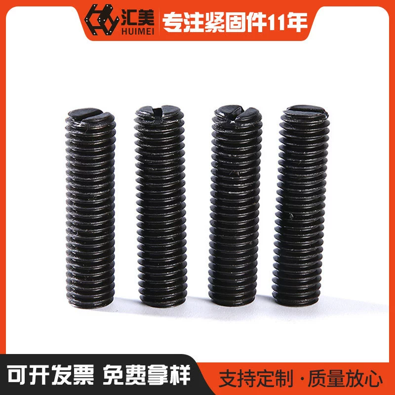 Оптовая производство углеродистой стали 4,8 класс винты шлицевые установочные винты одно слово безголовые винты машина метров винты
