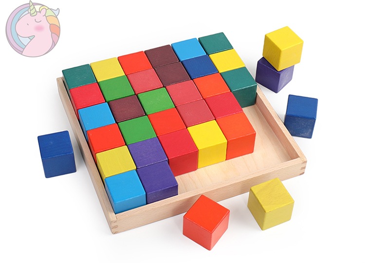 Madera Jenga Rompecabezas Torre de pila de bebés Juguetes de madera Educación temprana para niños Arco iris Pila grande Pila de bloques de construcción