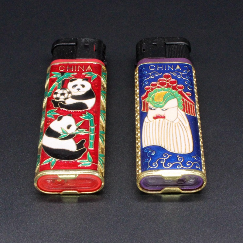 北京景泰蓝外贸库存回流老货纪念收藏机制珐琅套壳打火机