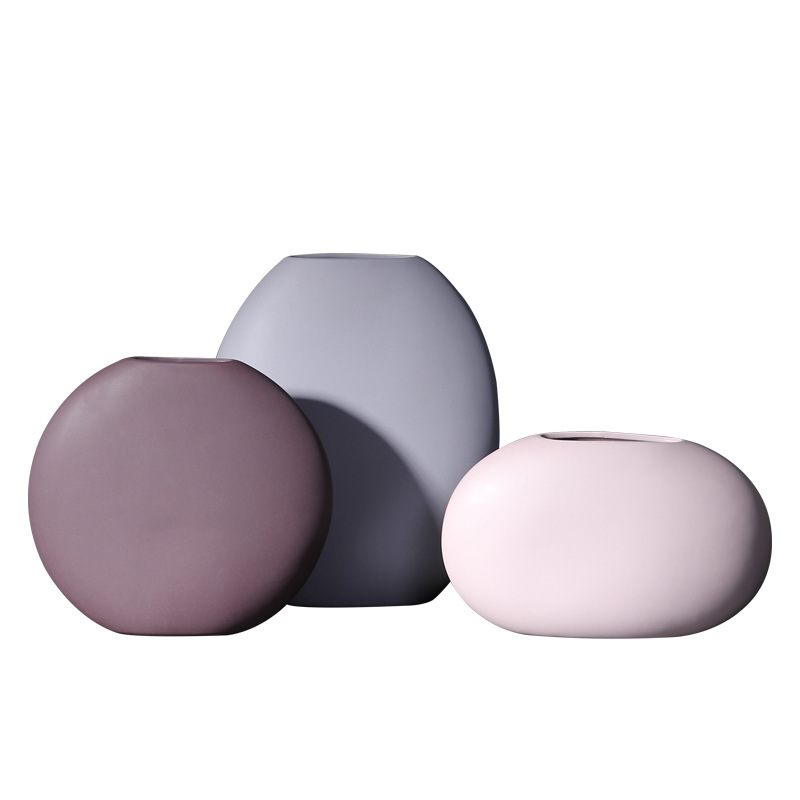 Creativo nórdico simple cerámica gran florero moda sala de estar modelo habitación hotel hogar suave decoración adornos