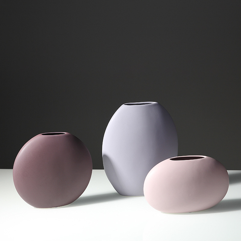 Creativo nórdico simple cerámica gran florero moda sala de estar modelo habitación hotel hogar suave decoración adornos