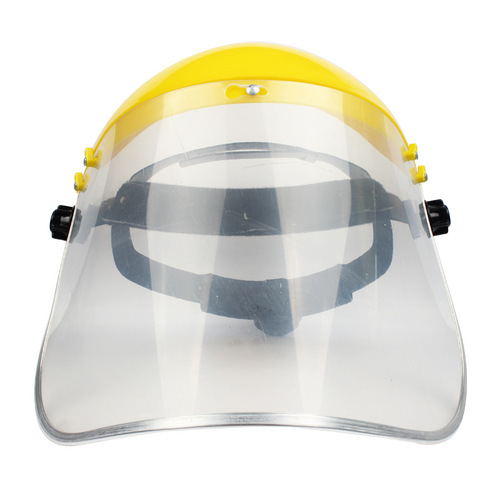 Head-mounted transparent mask with anti-impact, splash-proof, droplet-proof isolation screen, acid and alkali resistant protection