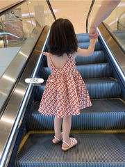 Children's Love Drops Back Dress Summer Girl Dress Floral Backless Dress Children's Dress 3-8 Years Old Children's Clothing Dropshipping One Piece