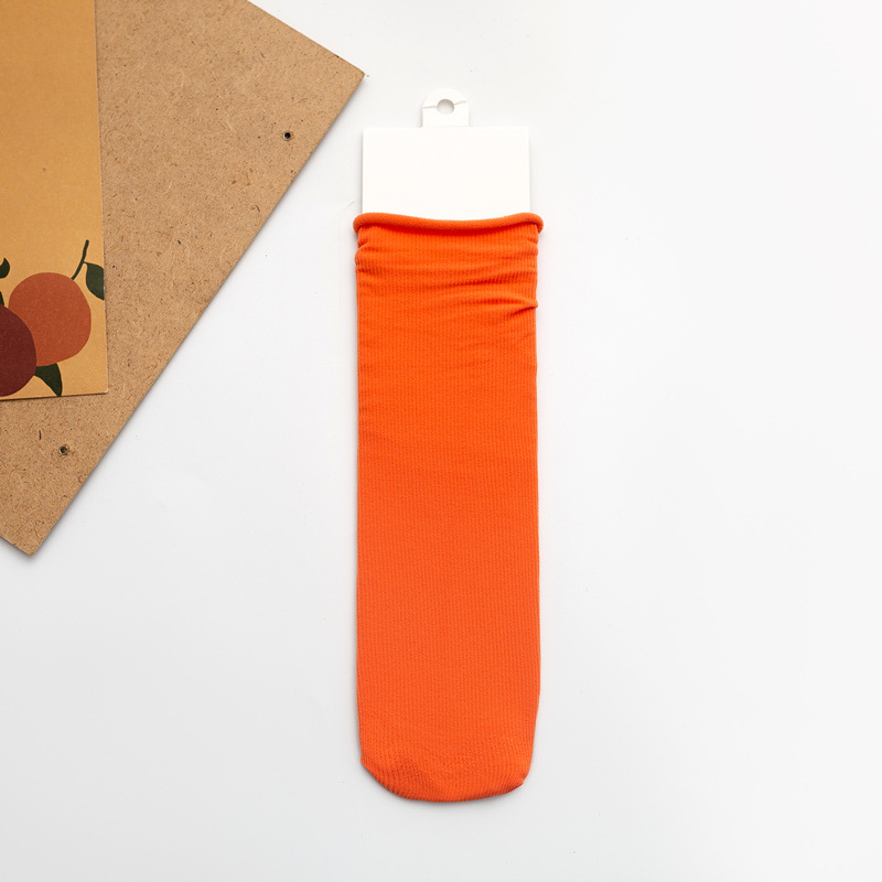 Calcetines de hielo para NIÑOS Calcetines de terciopelo de color sólido para niños grandes y pequeños calcetines para padres e hijos color brillante rayas verticales calcetines finos