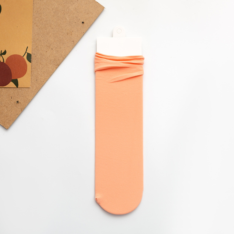 Calcetines de hielo para NIÑOS Calcetines de terciopelo de color sólido para niños grandes y pequeños calcetines para padres e hijos color brillante rayas verticales calcetines finos