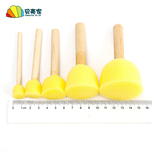 Round sponge painting brush seal children's painting kindergarten diy art early education paint mushroom head graffiti tool