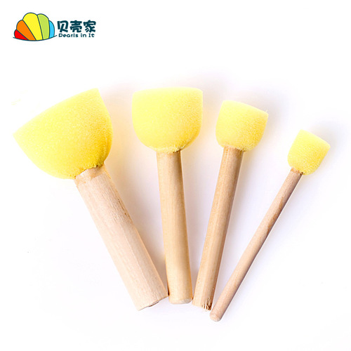 Round sponge painting brush seal children's painting kindergarten diy art early education paint mushroom head graffiti tool