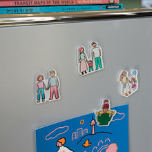 ins风韩国family一家人冰箱贴家居装饰磁性贴亚克力便签贴冰箱贴